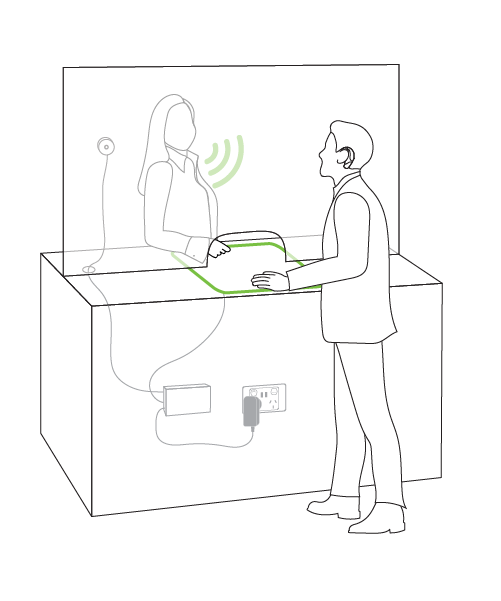 Cross the counter glass microphone solution